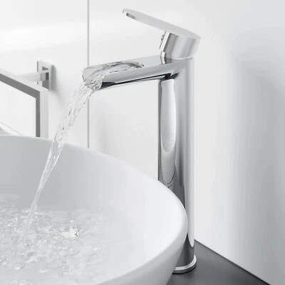 ARCHITECKT High Rise Basin Mixer Waterfall Tap Chrome Modern Wall Mounted