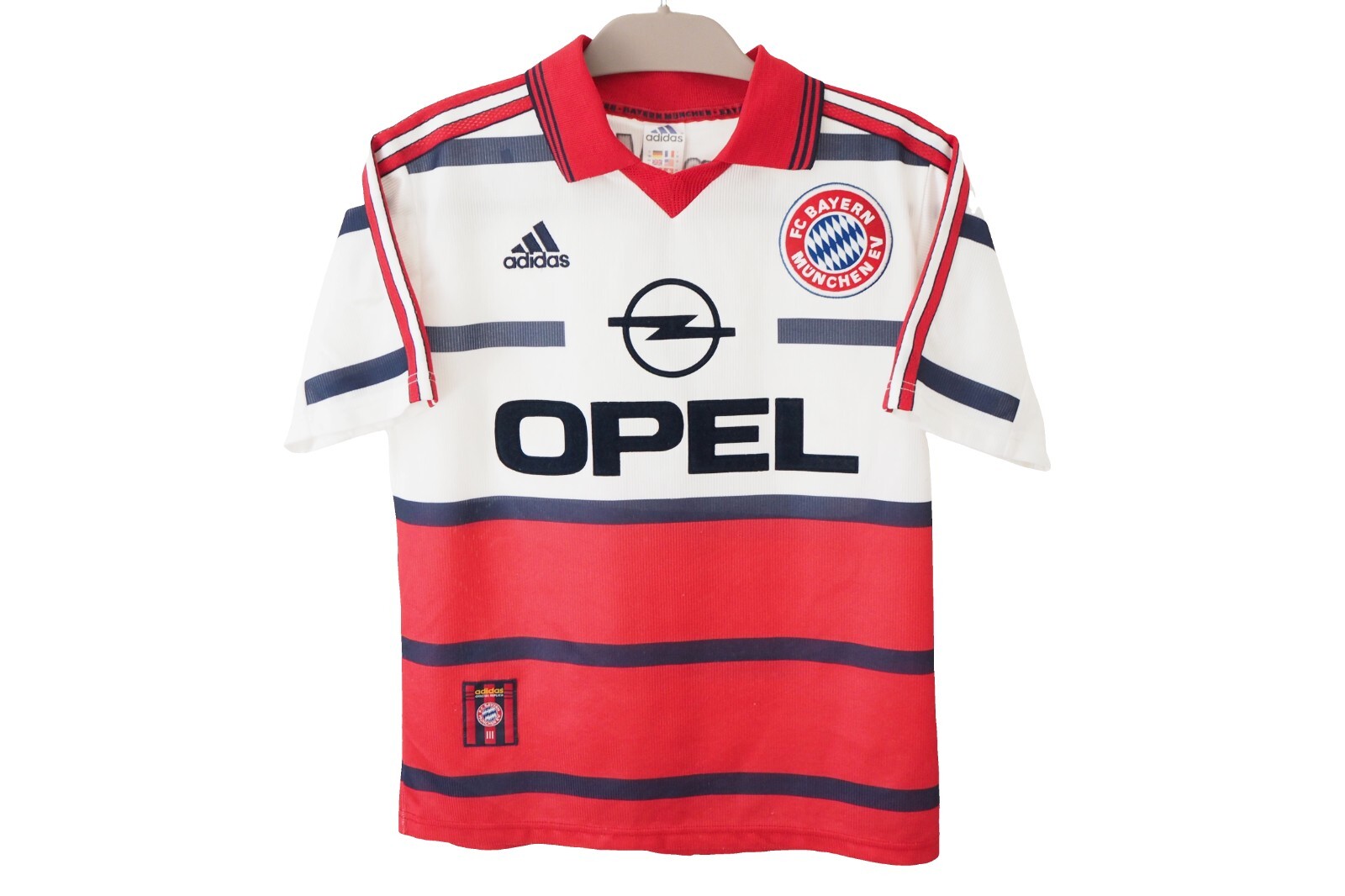 Vintage BAYERN MUNCHEN 1998/00 Adidas Jersey T-Shirt football away kit 90s