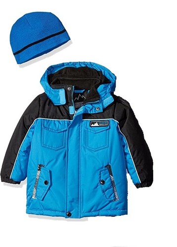 Giacca da neve Better Artic da ragazzo nuova con etichette iXtreme con cappello blu nero taglia S $120 N35