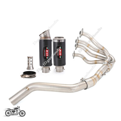 For Kawasaki ZX6R ZX636 2009-2023 Full Exhaust System Header Mid Link Rear Pipe