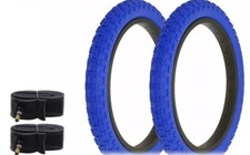TWO 2 16X2.125 DURO BICYCLE TIRES N TUBES, COMP 3 STYLE , BLUE