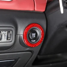 Red Fiber One Button Start Decorate Ring For Maserati Ghibli /Quattroporte 14-21
