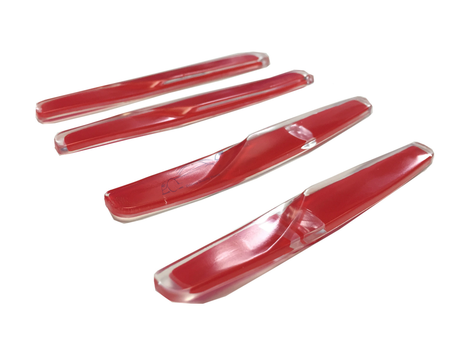 4 x CLEAR / TRANSPARENT, Car Door Protectors / Guards Strips. FRONT