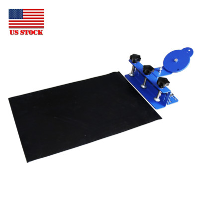 Table Fixed Screen Printing Lever Clamp w/ Plane Rubber Substrate Pad 9.8''x2.4''