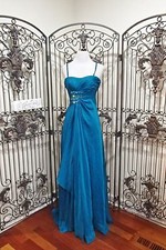 A299 LA FEMME TEAL SZ 0 329 FORMAL PROM PAGEANT GOWN DRESS