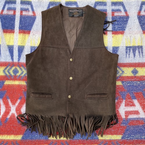 1970s Sears Suede Fringe Leather Vest Sears Wester