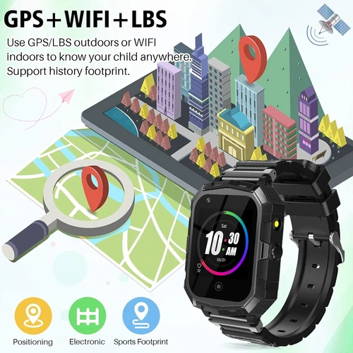 Smartwatch 4G Dzieci Telefon Zegarek z GPS WiFi Rozmowa wideo SOS dla chłopców Dziewcząt - Zdjęcie 7 z 65