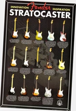 Fender Stratocaster Guitar Poster 24"x36" 24x36 History Chart
