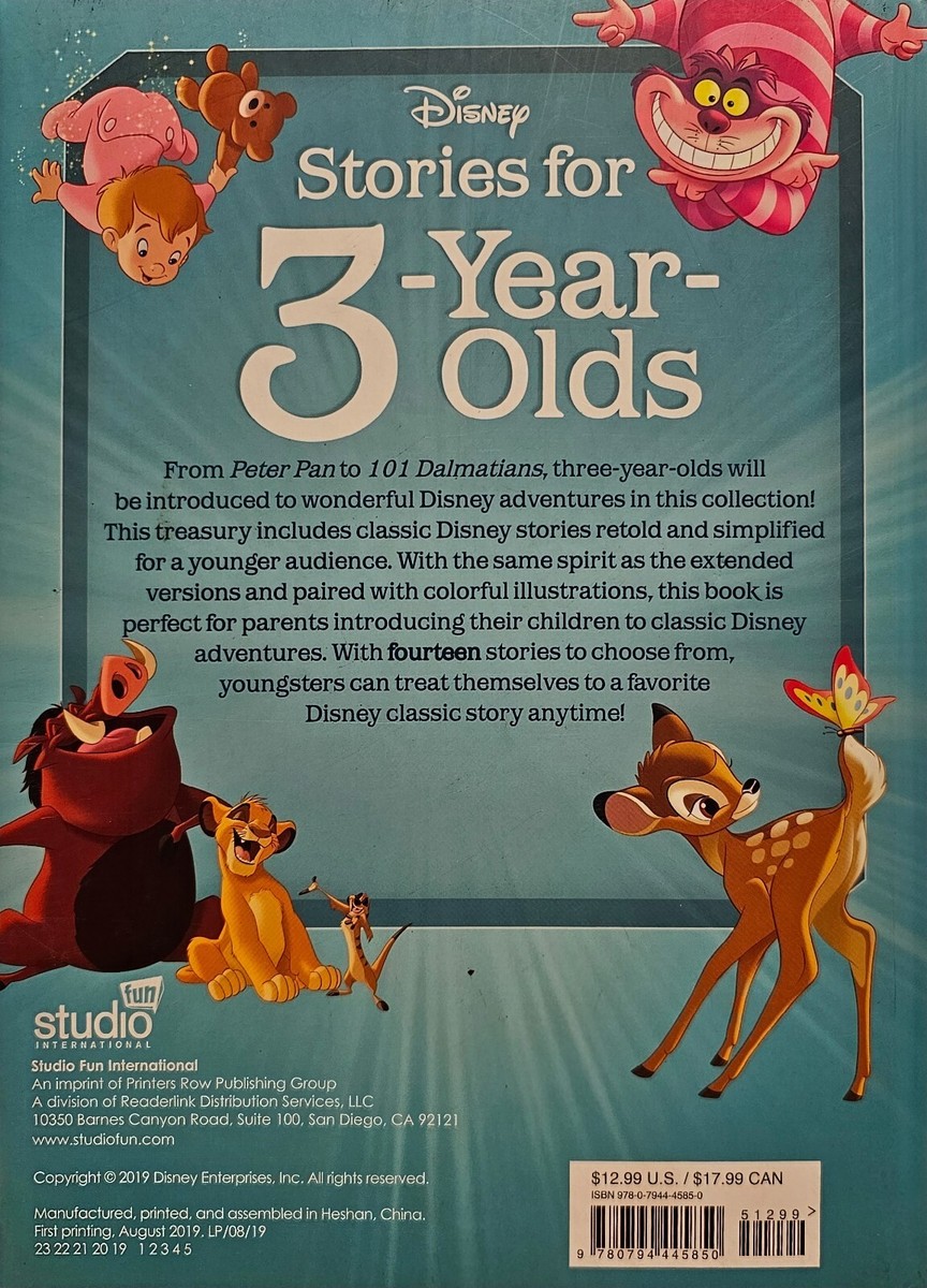 Disney Stories for 3-year-olds - Hardcover Book - 14 Stories | eBay