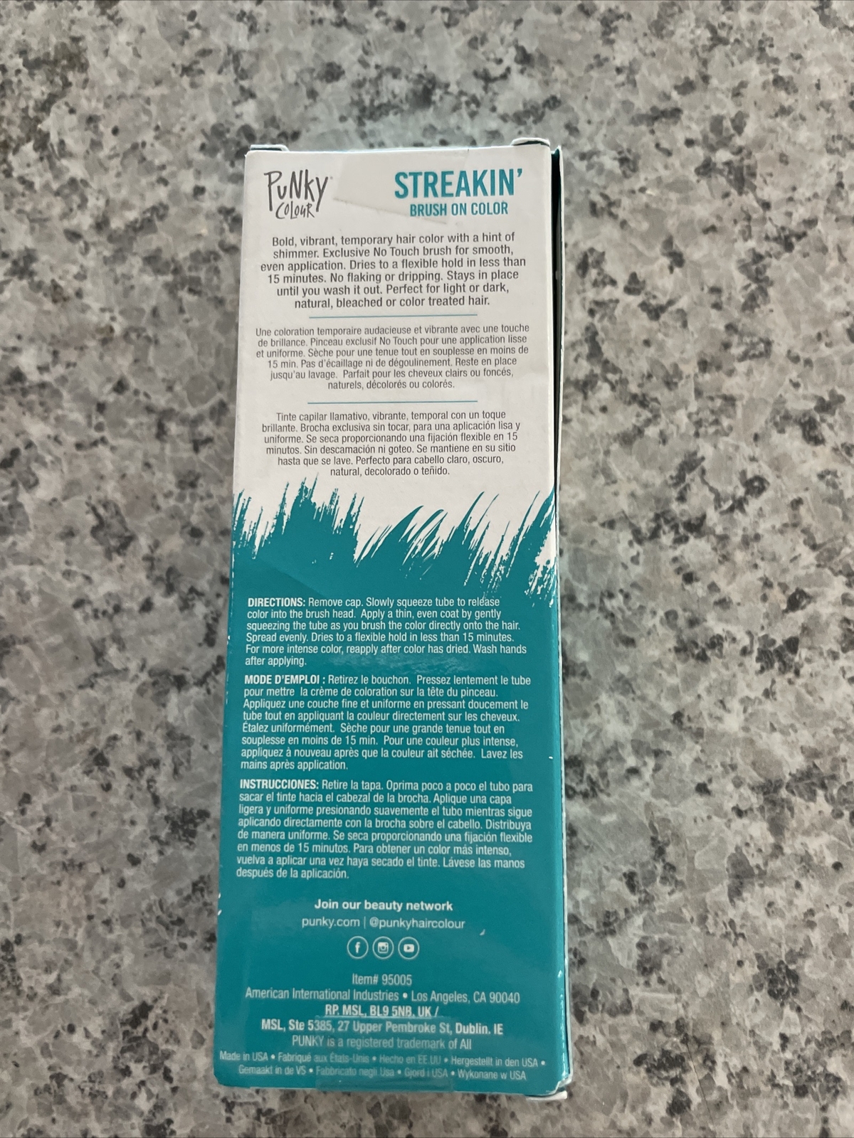 Brush on Hair Color "STREAKIN'" Temporary Hair color  Teal