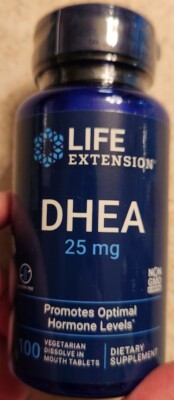 Life Extension DHEA 25 mg, 100 capsules; Exp 4/26