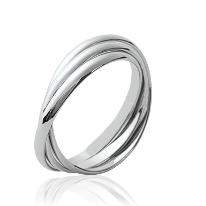 Bague alliances 3 anneaux en argent, bijou minimaliste pour le style quotidien