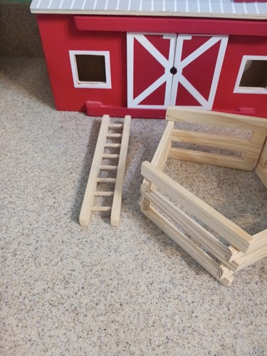 Melissa & Doug Fold & Go 2 Story Wooden Barn Toy OPENING DOORS - Picture 3 of 8