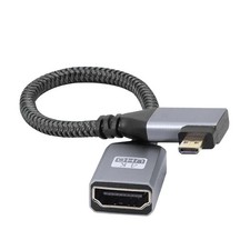 4K Micro HDMI to HDMI Adapter,Cable Right Angle,Micro HDMI Male to HDMI Femal...
