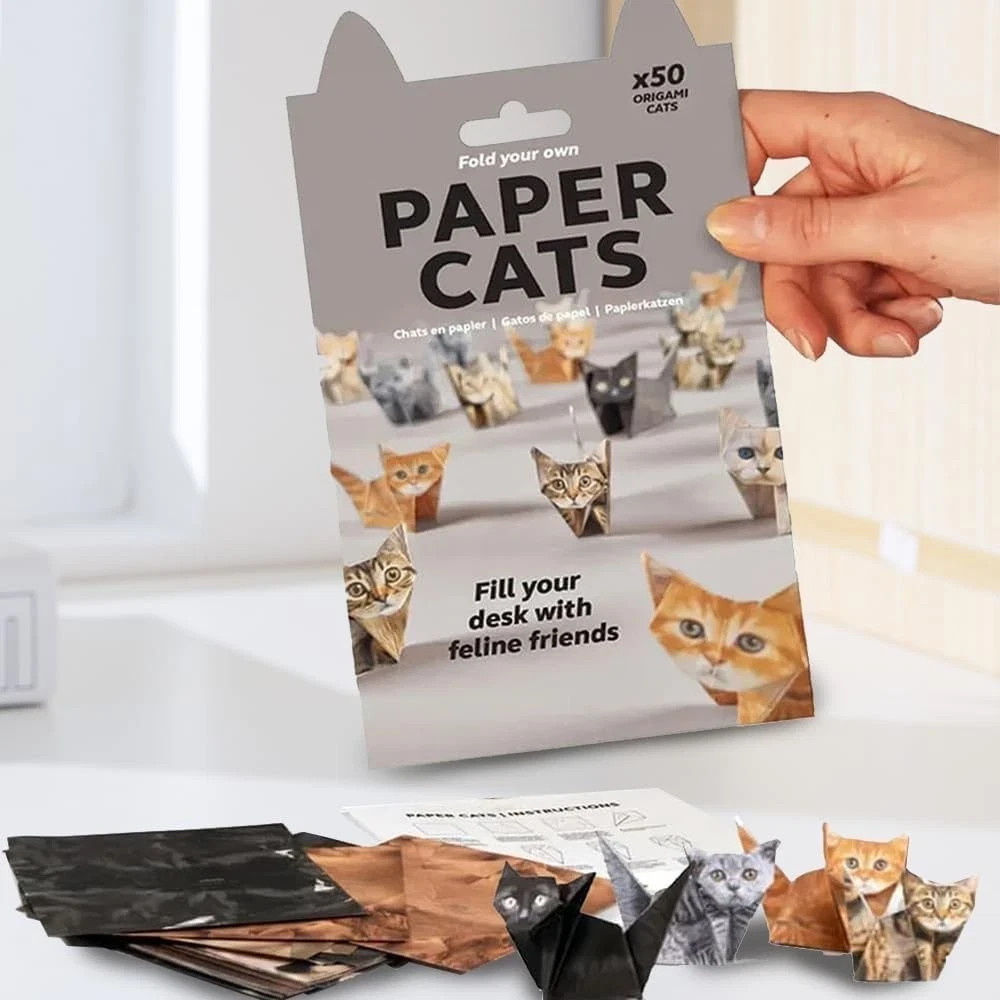 DIY Paper Cats - 50 Sheets DIY Origami Paper to Fold Cute Animal Cat Figures