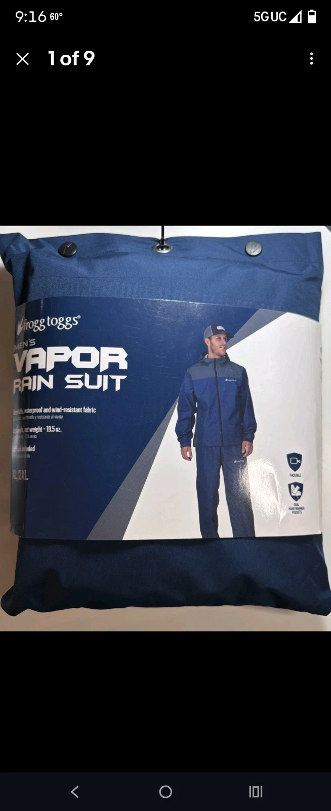 NWT Frogg Toggs Men's Vapor Rain suit Size XL/2XL Blue H3 - product detail image 1
