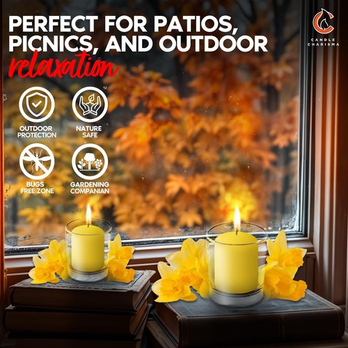 Set of 72 Votive Citronella Candles - Summer Scented Candles - for Indoor/Outdoo - Picture 4 of 6
