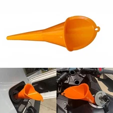 Long Neck Plastic Fuel Tank Car Transmission Filler Oil Funnel Orange 11inch