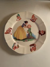 Vintage Melamine Disney Snow White & Seven Dwarfs Plate by Selandia Taiwan 
