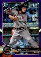 2018 Bowman Chrome #BCP225 Eduardo Diaz Prospects Purple Shimmer Refractor #/655