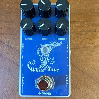 Donner White Tape Digital Delay Tape Echo Effects Pedal for Guitar & Bass
