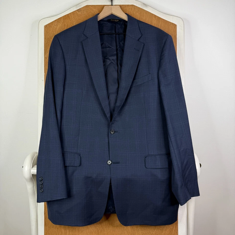 Traje Jos A Bank Para Hombre 44XL Azul Marino Ventana Cuadros 2 Botones Firma Dorado Foto 2 de 4