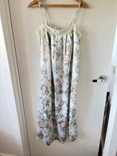 CHRISTIAN DIOR- M (AU 12/14)- VINTAGE SATIN FLORAL ROSE LACE NIGHT SLIP DRESS