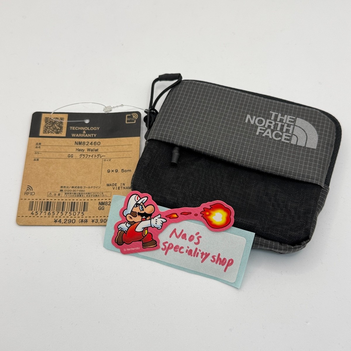 THE NORTH FACE Hazy Wallet NM82460-GG Graphite Gray Mini Zip Coin