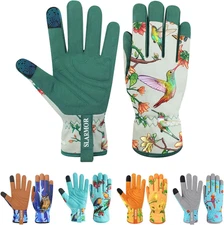 Leather-Gardening-Gloves for Women,Thorn-Proof Work-Gloves for Weeding,Digging,P