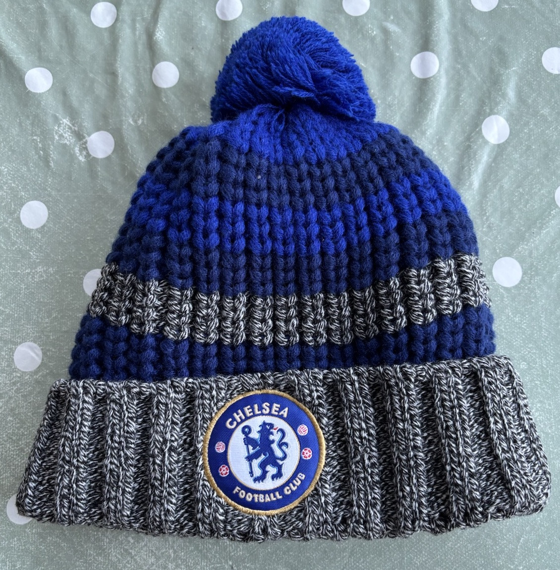 Chelsea FC Official Core Classic Team Pom Pom Beanie Hat Adult Blue RRP £28