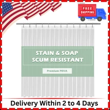 CLEAR SHOWER CURTAIN LINER Premium PEVA Heavy Duty Bathroom Waterproof 72'x72"