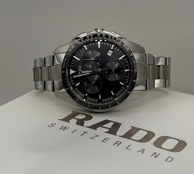 Rado Hyperchrome Men s Black Dial Stainless Steel Chronograph Quartz 45mm Watch