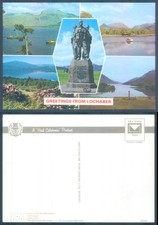 1945- Postcard Greetings from Lochaber multiview with Commando Memorial Invernes