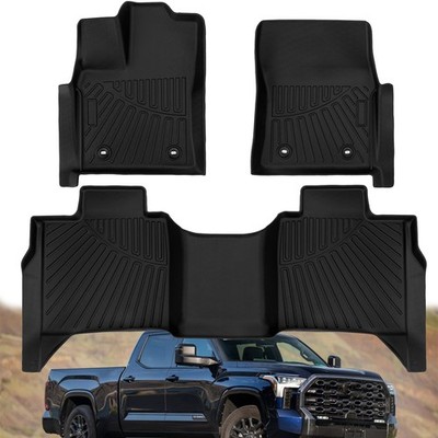 All-Weather Floor Mats Liners For 2022-UP Toyota Tundra CrewMax Cab TPE Rubber