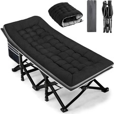 Portable Camping Cot Sleeping Cots Adults 28" Extra Wide Heavy Duty Folding Cot