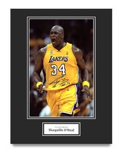 Shaquille O'Neal firmato a mano 16x12 montaggio display LA Lakers autografo firma
