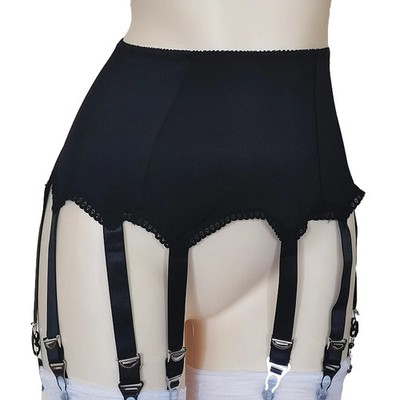 8 strap garter belts Plain Color Suspender Alacki Retro 8-Strap Garter Belt – Solid Color, Lace  & Lycra, Hand Wash, Sizes S-2XL Hand Wash Only Garter main image 1