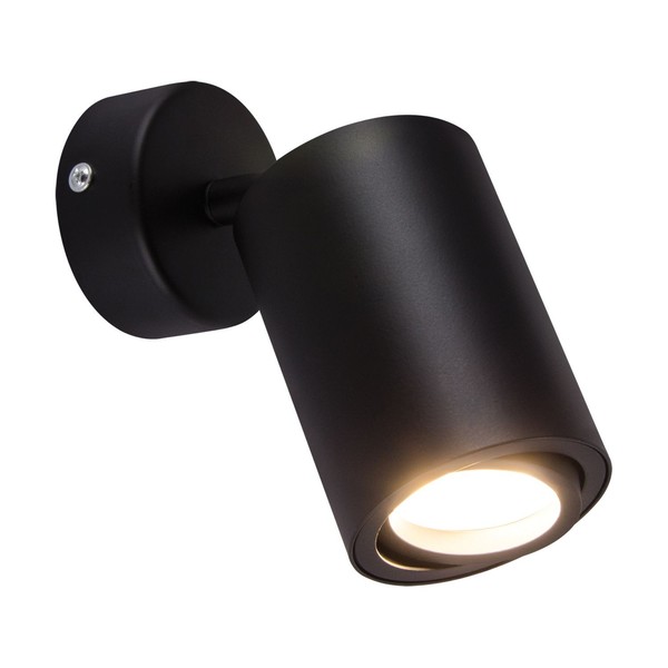 Wandspot Wandleuchte Schwarz B: 7 Cm H: 18 Cm Schwenkbar GU10 Leseleuchte-image