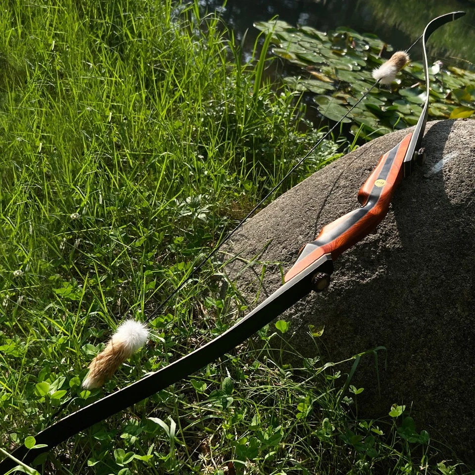 Традиционный набор длинных луков PMZ 60 дюймов рекурсивный лук для соревнований охоты 25-50 фунтов - Изображение 2 из 4