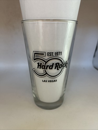 HARD ROCK CAFÉ HOTEL 50th Anniversary Beer Pint Glass Mancave Las Vegas