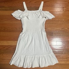SO Women’s White Ruffled Dress