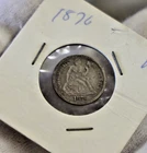 1876 US Seated Liberty Dime 10c VF (Cleaned, Retoned)