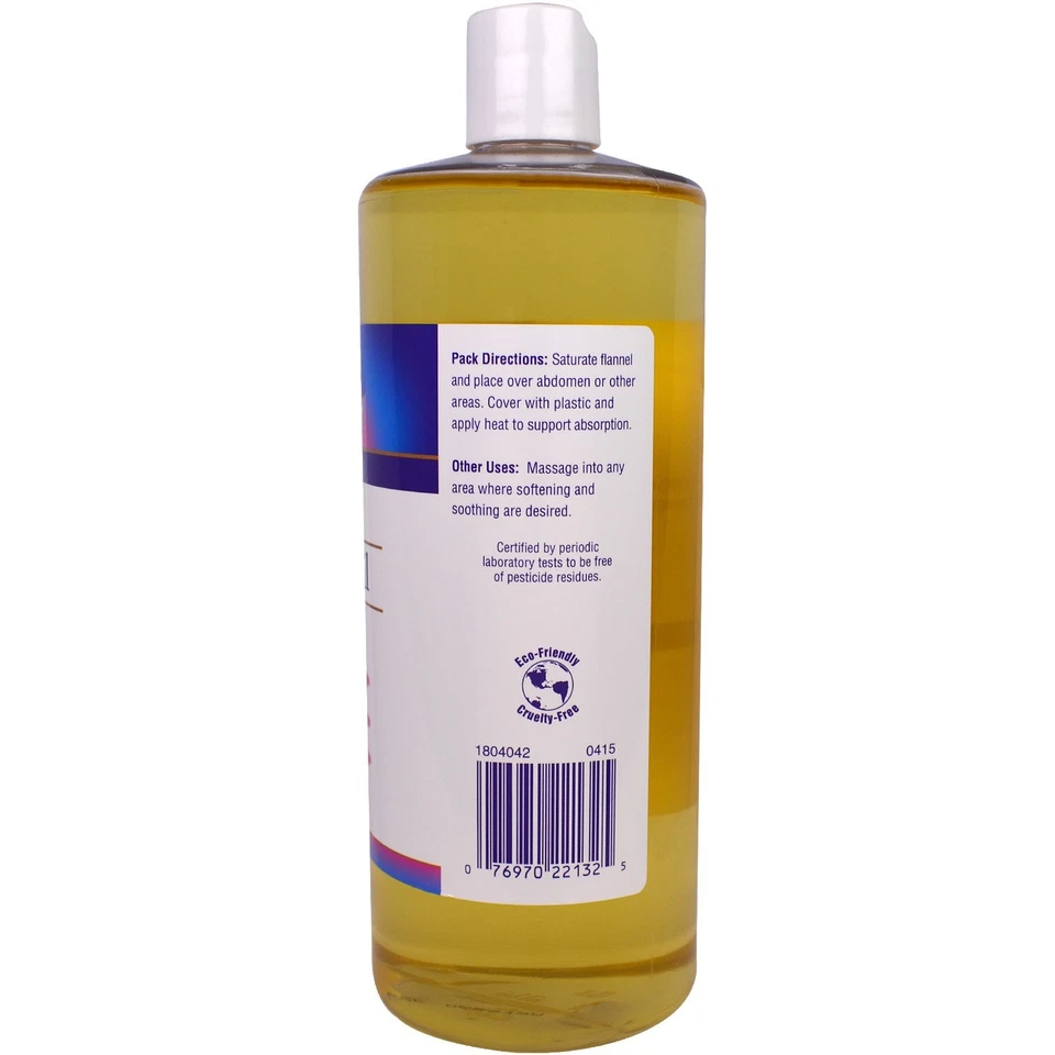 Aceite de ricino Heritage Store 32 fl oz 960 ml libre de crueldad, ecológico, sin hexano Foto 3 de 3