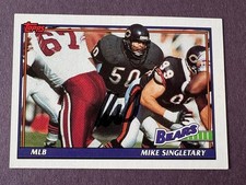 Signed 1991 Topps Mike Singletary Chicago Bears #176