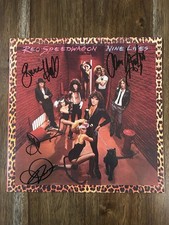 ‘REO Speedwagon’ Band Signed Vinyl Album ‘Nine Lives’ Kevin Cronin +3