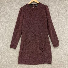 Minkpink Dress Womens Size Small Metallic Long Sleeve Shift Stretch 14935