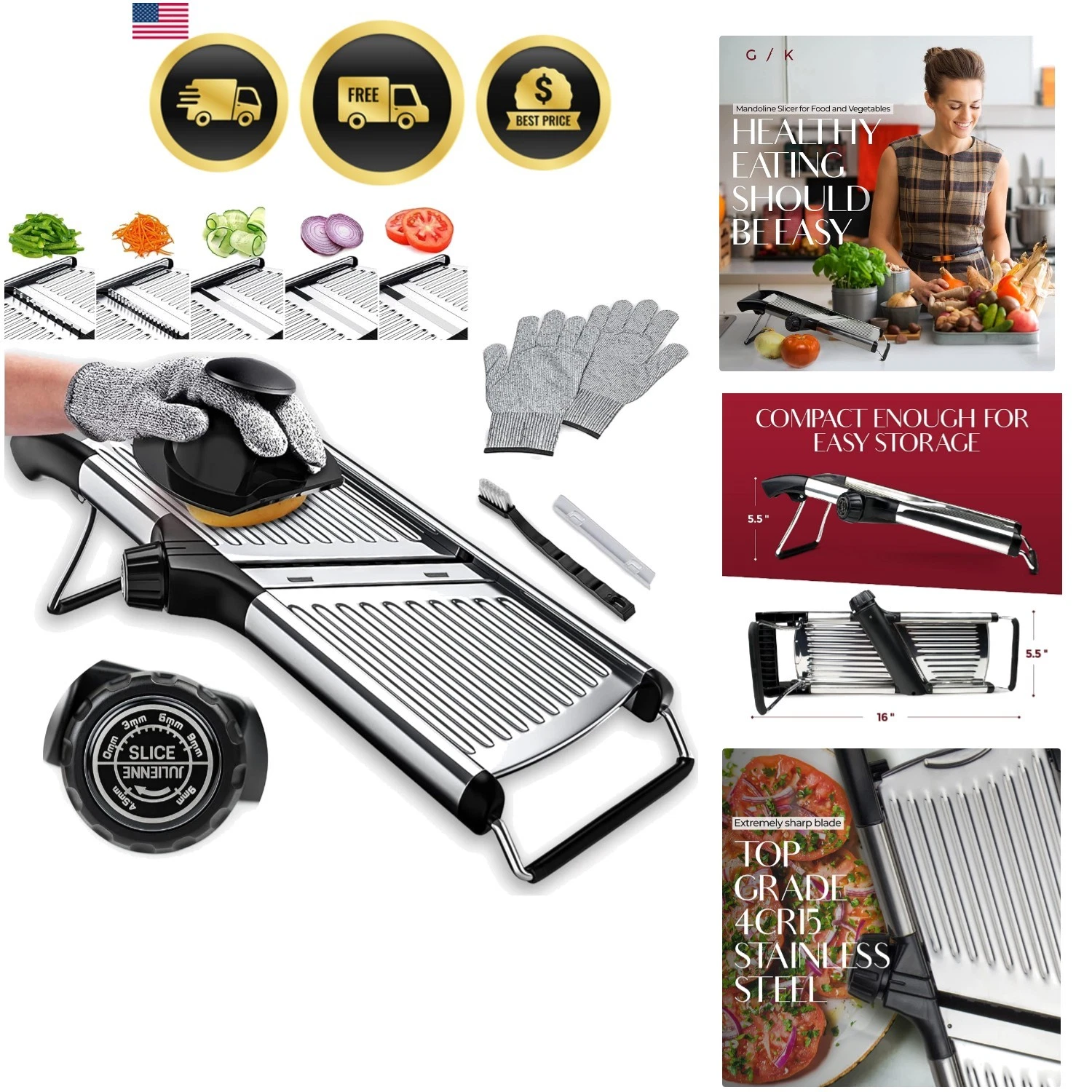 Mandoline Slicer Food Cutter Vegetable Fruit Onion Slicer Kitchen Stainless S...
Opens in a new wind