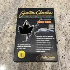 Justin Charles 100% Super Fine Merino Wool Men L Boxer Briefs Shorts Black NIB