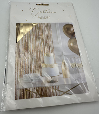 Folienvorhang 90x250cm mattgold Glitter Hochzeit Silvester Party Geburtstag Deko