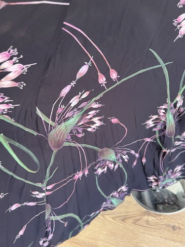 Maxi abito donna Ted Baker taglia M nero floreale chiffon spiaggia vacanza vestito NUOVO - Foto 7 di 24